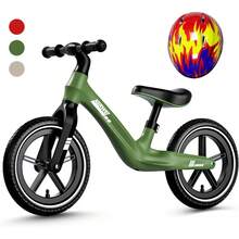 JUHANI Bicicleta de Equilibrio de 12 Pulgadas para Niños y Niñas de 2, 3, 4, 5 y 6 años con Cuadro de Nylon Ligero, Bicicleta de Entrenamiento sin Pedales para Niños. - verde oscuro - Ver 11