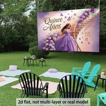 2D Flat, 1pc Quinceañaza Party Decorations Suitable For 15th Girl Wall Hanging - Elegant Quinceañera Banner With Girl, Fabric For - Home, Room & Party Decorations (Quinceañez Event), 2D Flat,Home & Room Décor, Birthday & Party Backdrops, Wall Hangings, Decorative Tapestries, Party Décor, And Gift Ideas. - Nhiều màu - Xem 5