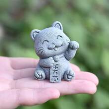 1件，招财猫雕像家居装饰，石灰石树脂材质，寓意招财纳福，年年丰收，小猫/小型装饰套装，趣味家居/飞机桌/庭院/花盆装饰，水苔花盆/鱼缸微景观装饰，花园庭院微雕塑，心理沙盘微雕塑，创意小礼物 - 招財貓 - 查看 16