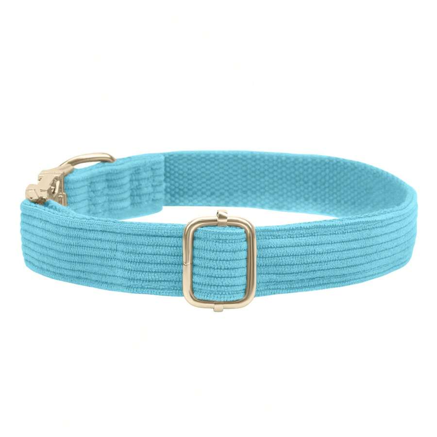 CAorduroy Dog Collar Soft And Comfortable Fashionable Dog Collar Adjustable Small Medium Large Collar Gift For Dogs Of Boys Girls - Sky Blue - View 1