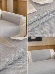 1pc Solid Color Minimalist Chenille Sofa Cushion, Anti-Slip Wear-Resistant, Pet Stain-Resistant, Suitable For 1-4 Seater Sofa Protection, All-Season Use, Suitable For Living Room Bedroom Study Decoration, Machine Washable - Multiple Styles - View 6