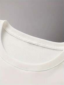 A Casual And Fashionable Men's T-Shirt With Lip Pattern Printed Knitted Top, Suitable For Holiday - White - View 4