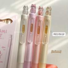 1/4 chiếc Bút bi gel hình mèo sáng tạo 0.5mm khô nhanh, dụng cụ văn phòng phẩm, bút bi mực đen, bút bi kép hình mèo Maneki-Neko xoay rút nhanh khô, chất lượng cao để viết và ký tên. - Nhiều màu - Xem 5