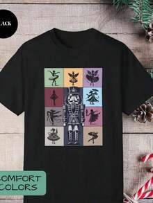 1 Piece Black T-Shirt "I Cry A Lot, But I'm Very Productive", It's An Artistic Sweatshirt, A Funny T-Shirt About Mental Health, Anxiet 210g 100% Cotton, The Designs Are Printed. Unisex. - 黑色 3 - 查看 11