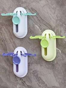 1pc Multi-Function Bathroom Expandable Hooks, No Drilling Easy Installation, Storage For Loofah, Toothbrush, Towel, Space-Saving Organizer Rack For Bathroom, Kitchen Utensil Hanging Rack - Multicolor - View 2