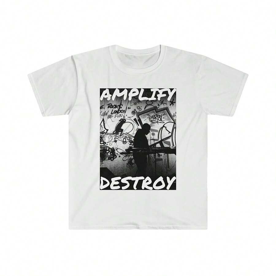 808 Classic Fit AmplifyDestroy Print Tee Shirt - White - View 1