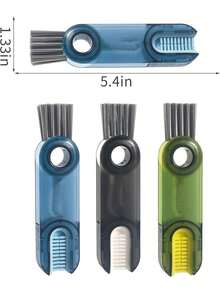 3-In-1 Cup Lid Cleaning Brush Set, Crevice Cleaning Brush Kit, Suitable For Bottles, Bottles, Thermoses And Various Bottle Mouths Deep Cleaning, Includes Long Handle Cleaning Brush, Multi-Functional Decontamination Cleaning Household Kitchen Tool - Multicolor - View 6