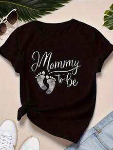 Impala Camiseta de Maternidad Oversize para Mujer - Suave y Transpirable, con Corte Holgado, Cuello Redondo y Manga Corta - Camiseta Cómoda para Futuras Mamás, Apta para Todas las Temporadas, Lavable a Máquina para un Cuidado Sencillo - Ideal como Regalo para Futuras Mamás y como Ropa Casual de Embarazo - Negro - Ver 1