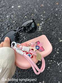 1 女士硅胶时尚拉链眼镜盒 - 撞色拉链收纳袋，配有优雅卡片套装女神图案、可爱白云星形吊坠、轻便便携零钱包、泳池配件、时尚眼镜防尘分类盒；采用优质硅胶材料，防水防震，专为眼镜和时尚眼镜设计，防止灰尘进入，适合作为礼物、母亲节礼物、节日礼物送给女儿、女友和妻子。 - 彩色 - 查看 5