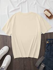 Camiseta de K-Drama para mujer - Estampada con texto coreano y frases de K-Drama, de manga corta, cuello redondo, estilo casual, con frases coreanas (subtítulos en coreano/subtítulos en inglés). - Blanco - Ver 6