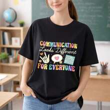 Camiseta Divertida de Terapia del Habla para Mujer, Regalo para Terapeuta del Habla, Camiseta de Manga Corta de Algodón Casual, Top de Agradecimiento para SLP - Negro - Ver 6