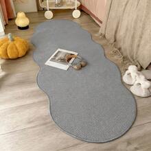 1pc Gray Wavy Pineapple Ring Shaped Rug, Minimalist Indoor Decor, Easy Care Machine Washable, Asymmetrical Shape With 1-5cm Tolerance, Bathroom Home Decor, Gray Faux Sisal Rug, Decorative Carpet, Bedroom Decor, Small Rug, Carpet, Home Decor, Living Room Rug, Living Room Small Rug, Bedroom Rug, Living Room Home Decor, Outdoor Rug, Washable Rug - F - View 2