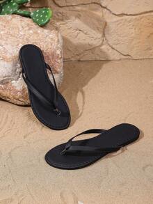 Neue Sommerschlappen mit flachem Riemen, ein Paar elegante Flachschuhe, modische retro Goldschnallen Sandalen, Strandstil Schuhe, elegante Dame, College-Stil, modisch, Strand Boho, lässig, PU-Leder Schnallen Strandurlaub Hochzeit Party Büro Zuhause Outdoor Frühling Sommer Herbst - Schwarz - Übersicht 9