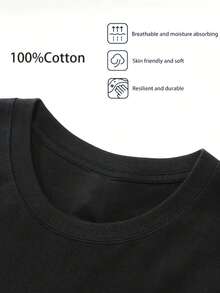 Camiseta de manga corta para hombre con un lindo estampado de una niña de dibujos animados, diseñada en un moderno estilo anime. Es transpirable y cómoda, perfecta para el uso diario. - Negro - Ver 3