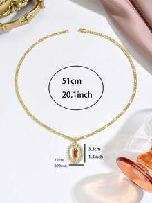 Women Gold Plated Oval Enamel Zirconia Inlaid Virgin Mary Pendant Necklace Religious Jewelry Luxury Golden Enamel Zirconia Virgin Mary Necklace Women Daily Fashion Accessory Fashion Enamel Zirconia Virgin Mary Necklace Women Religious Jewelry Gift - Yellow Gold - View 3