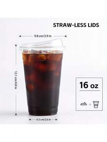 40/20 Pack 16oz Clear Plastic Cups - Durable PET Drinkware For Ice Coffee, Smoothies, Slurpees, Milkshakes | Disposable Leak-Proof Tumblers With Strawless Sip Lids For Parties, Camping, Picnics, Holidays & Outdoor Events, Picnic Essentials, Transparent Drinkware, Lightweight Drinkware, Best For Christmas Home And Living New In Dinnerware Outdoor Supplies - 透明色帶杯蓋20pcs - 查看 2