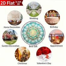 Cosmic Crystal Chime, Gold Geometric Pattern, Luxury Sci-Fi Art Home Decor Gift - Perfect For Garden, Patio, Balcony Outdoor Decoration, Mysterious Starry Atmosphere, 360° Rotating Hook, Dynamic Visual Effect (Pendant Not Included), Random Style - A - View 7