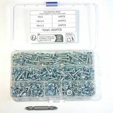 Bộ 260 chi tiết vít tự ren bằng thép không gỉ 410, vít tự khoan đầu chữ thập #8, thích hợp cho kim loại, xây dựng và sửa chữa, các dự án DIY, bao gồm mũi vít đầu chữ thập. - 410 - Xem 2