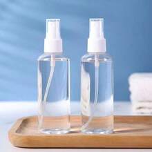 5pcs/4pcs Travel Refillable Transparent Reusable Fine Mist Spray Bottles, Portable Cosmetic Sample Liquid Containers, Plastic Mini Spray Bottles For Disinfection, Travel, Face Makeup, Hydration, Refillable Perfume Bottles, Transparent PET Plastic Mini Sprayers, Portable Travel Makeup Accessories - White - View 6