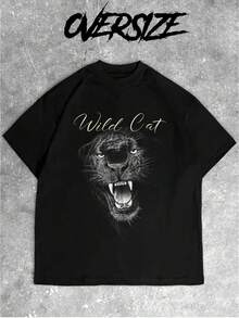 Camiseta de manga corta 100% algodón puro, estilo americano de verano, nueva, moderna y única, versátil, fresca y elegante, con estampado estilo BF. - Negro - Ver 9