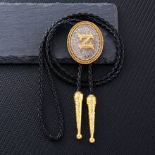 1 chiếc cà vạt kim loại tròn màu vàng, 26 chữ cái từ A đến Z, cà vạt kiểu bolo, phụ kiện cà vạt cho phù rể, tiệc tùng, đám cưới, phong cách miền Tây, cà vạt cao bồi đường phố dành cho nam giới, món quà lý tưởng. - Cà vạt Poirot hình bầu dục hai màu, 26 chữ cái từ A đến Z. - Xem 39