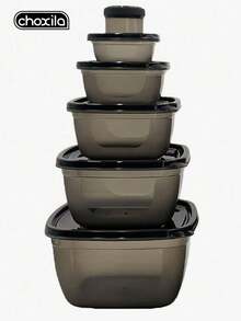 choxila 6pcs/Set Fresh-Keeping Box Set, Food Storage Container Set, Stackable/Lidded Sealed Plastic Cans And Lunch Boxes, Household Sealed Lid Fresh-Keeping Container, Leak Proof Refrigerator Storage Container, For Home, Office, School, Picnic, Camping - View 13