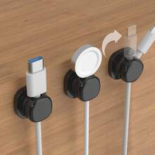 3pcs Adhesive Spring Rotating Cable Organizer Clips, Anti-Tangle Desktop Cable Holder, Earphone Cord Winder, Car Clip, Office Desk Wire Organizer - Magnetic Wire Clip - View 15
