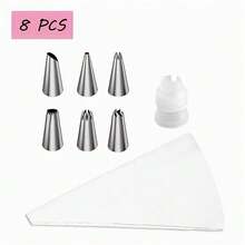 8 cái/bộ PE vòi phun & Túi bánh ngọt Bộ , Hiện đại Mẹo làm mờ & Túi đường ống Bộ Đối với Phòng bếp - Nhiều màu - Xem 9