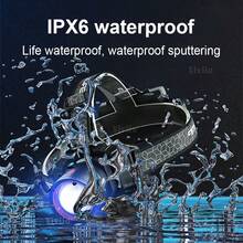 30W Super Bright LED Headlamp 1000M Long Range IPX6 Waterproof 8H Runtime Zoomable 4 Modes Type-C Rechargeable Built-In Power Bank For Camping Fishing Emergency Work - Headlamp - View 5