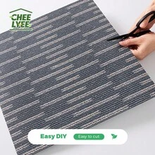 20pcs Peel And Stick Carpet Tiles - 30x30cm, Non-Slip Polyester Floor Puzzle, Suitable For Office, Bedroom And Home Decor - Easy Installation, Durable, Machine Washable - Multicolor - View 6