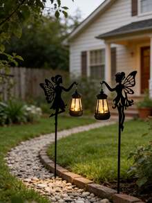 2D Acrylic Spring Fairy Garden Decoration, Fairy Garden Decor, Flat Garden Stake Sculpture For Potted Plants Outdoor Decoration, Suitable For Outdoor Decor, Mother's Day Gift, Spring Celebration And Garden Display, Fairy Garden Decor, Create Dreamy Atmosphere - Multiple Styles - View 3