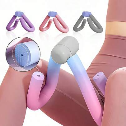 1pc Pelvic Floor Muscle Trainer | Thigh Exerciser, Arm Shaper, Ideal For Postpartum Recovery, Body Shaping, Leg & Butt Training, Uncharged, PVC Material, Available In Purple, Transparent Pink