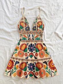 Vestido corto con estampado de limones coloridos para mujeres en vacaciones de primavera, outfit de San Valentín, atuendos de verano, vestido de cumpleaños - Multicolor 9 - Ver 2