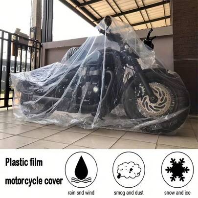 Disposable Motorcycle Cover, Transparent Material, Portable Motorcycle Cover, Rain And Snow Proof, Suitable For Various Models, Easy To Use