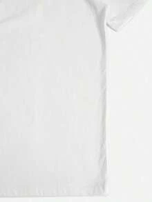 1 Pc Women's Vintage American Retro T-Shirt - Oversized Short Sleeve Casual Top With NO REGRET IN LIFE Print, Round Neck, Non-See-Through Fabric, Hand Wash, Summer T-Shirt, 180g 100% Cotton - 白色 - 查看 3