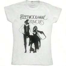 1 pieza Camiseta Fleetwood MacS Rumors Juniors Blanca, Mercancía Oficialmente Licenciada, Camiseta Vintage Boho Arcoíris Inspiradora para Mujer, 210g 100% Algodón, los diseños están impresos. Unisexo. - Blanco 5 - Ver 6