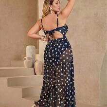 Swim Oasis Summer New Plus Size Women's Fashion Floral Print Petal Cup Underwire Push Up One-Piece Swimsuit With Ruched Waist & Mesh Skirt 2 Pieces Swimwear - Blanco y Negro - Ver 3