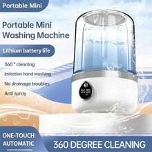 SOKANY Portable Underwear Washer With Type-C 1800mAh Battery, LED Smart Display, 360° Blue Light Sterilization, 1.5L Capacity, Dual-Speed Modes, Two-Way Turbo Scrubbing. Compact And Easy To Store. Suitable For Home, Hotel, Dorm, Business Trips, And Travel. - White - View 12