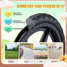 Bicicleta de Balance para niños,Bici de Equilibrio sin Pedales de 12 Pulgadas,Viene con Asientos y Guardabarros Acolchados de PU,Adecuado para Bicicleta para niños 2 a 6 Años - 1 - Ver 4