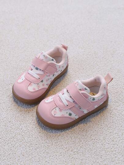 1 Pair Girls' Fashion Hook And Loop Toddler Shoes, Soft Sole Anti-Slip Casual Sneakers For Spring/Autumn, Versatile For Babies & Toddlers