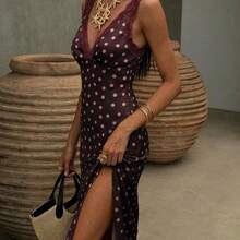 Women Midi Dresses - Brown - View 9