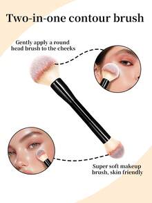 Bộ 4 cọ trang điểm - Cọ má hồng và highlight hai đầu, cọ tạo khối vát, cọ tán kem nền phẳng, bông mút trang điểm. - Nhiều màu - Xem 7