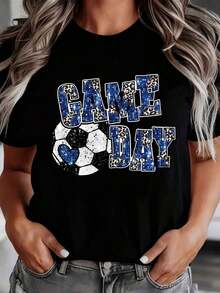 1 camiseta de aficionado al fútbol para mujer, ideal para eventos deportivos. Es una camiseta perfecta para regalar a amigos y familiares en cualquier día festivo u ocasión especial. 180g 100% algodón, los diseños están completamente impresos. Unisexo. - Negro - Ver 12
