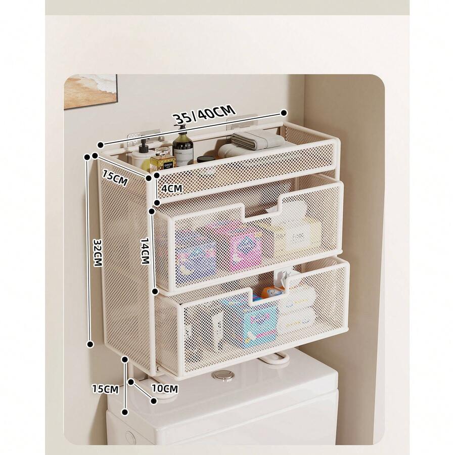 Kitchen Storage Set - 일반 화이트 더블 레이어 - 나무 상단 보드 - 보기 1