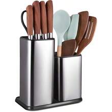 1 Detachable Stainless Steel Kitchen Utensil Rack, Space-Saving Utensil Storage Rack With Drainage Device, Placed On The Countertop Without Taking Up Space, Bidding Farewell To Clutter In The Kitchen, Kitchen Storage, And Giving People A Good Gift - Default - View 2