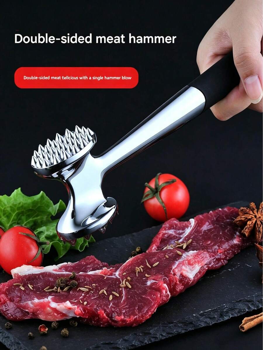 316不锈钢肉锤，牛排猪排锤，带尖刺的实心肉锤，厨房肉锤 - 彩色 - 查看 1