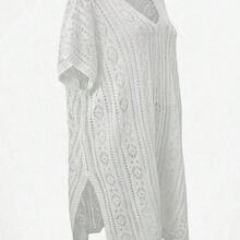 Swim Lushore Plus Size Hollow Out Split Thigh Cover Up Dress Without Bikini Summer - Marrón - Ver 8