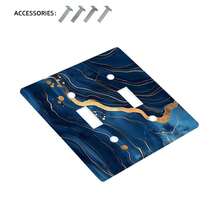 1/2 Pcs Blue Marble Pattern Light Switch Decorative Wall Plate, Suitable For Kitchen And Bathroom - A - View 11