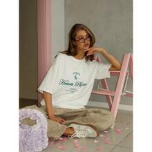 Camiseta de Algodón Puro Personalizada, Estilo Hong Kong, Versátil, Única y a la Moda, para Verano 2025, Informal y Divertida - Blanco - Ver 6
