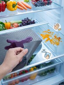 4pcs Set Minimalist Gray Refrigerator Mats, Waterproof EVA Drawer Liners, Elegant Woven Texture, Anti-Slip & Washable, Suitable For Kitchen Cabinets And Wardrobes - Multicolor - View 5